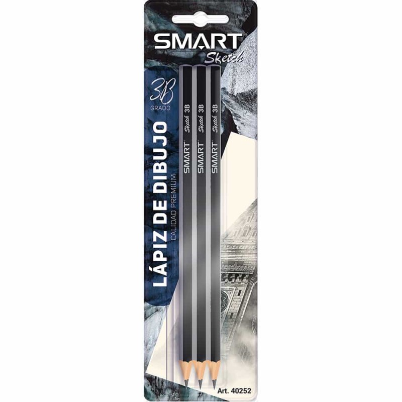 Lápiz para Dibujo 3B Blíster con 3 Piezas Smart Sketch