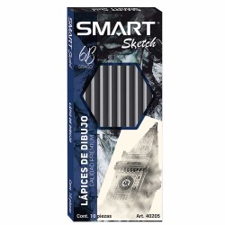 Lápiz para Dibujo 6B Caja con 10 Piezas Smart Sketch