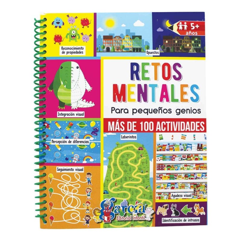 Libro de Actividades Retos Mentales con 112 Páginas Editorial García 1504