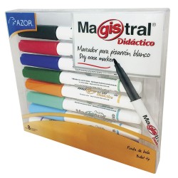 Marcador para Pizarrón Delgado Punto Fino Caja con 8 Piezas Magistral
