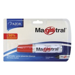 Marcador Para Pizarrón Grueso Aluminio Rojo Blíster Magistral