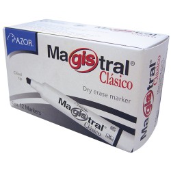 Marcador Para Pizarrón Grueso Negro Caja con 12 Piezas Magistral