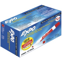 Marcador para Pizarrón Grueso Rojo Caja con 12 Piezas Expo