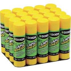 Pegamento Lápiz Adhesivo Tubo de 21 g con 20 Piezas Dixon