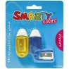 Sacapuntas de Plástico con Goma Navaja Blíster con 2 Piezas Smarty