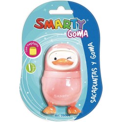Sacapuntas de Plástico con Goma Pingüino Blíster Smarty