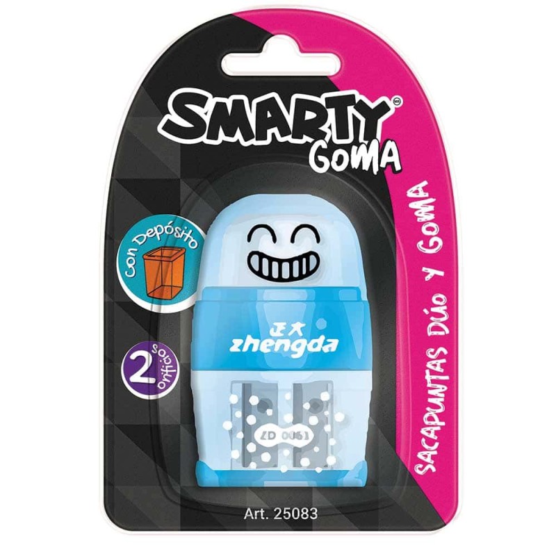 Sacapuntas de Plástico con Goma Robot Duo Blíster Smarty