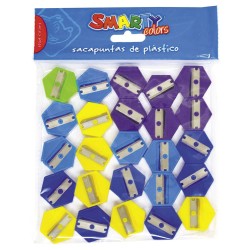 Sacapuntas de Plástico Hexagonal con 25 Piezas Smarty